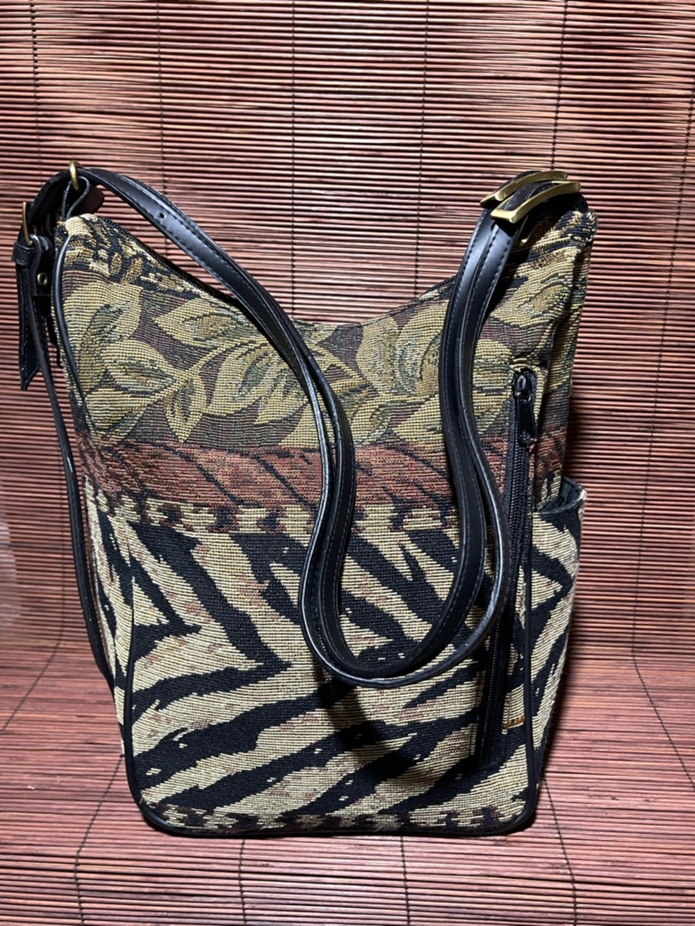 Vintage Style “Bueno of California” Tapestry Hobo bag / Matching 2Pc set